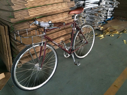 Bicicleta retro con engranaje fijo Bicicleta con porta delantera Bicicleta de carretera de 3 velocidades interna Se ordenará