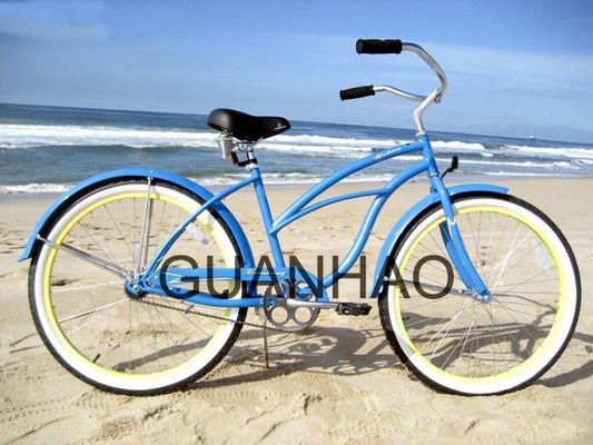 Bicicleta de crucero de playa acreditada CE e ISO 9001 con tenedor de acero con peso brillante de 19 kg