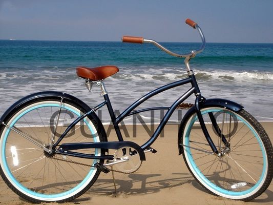 Bicicleta de crucero de playa acreditada CE e ISO 9001 con tenedor de acero con peso brillante de 19 kg