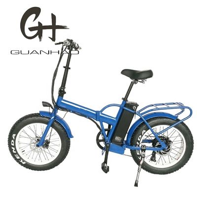 Bicicleta plegable eléctrica de 20 pulgadas con motor de eje trasero de 48V 500W motor 14AH batería de litio y velocidad máxima de 40KM / h