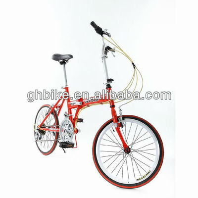 Certificado CPSC 20 pulgadas de color rojo Cuadro plegable Bicicleta plegable con 26 * 2.125 neumáticos