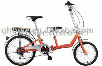 Madre e hijo doble bicicleta bicicleta plegable de 20 pulgadas con material de borde de aleación de aluminio