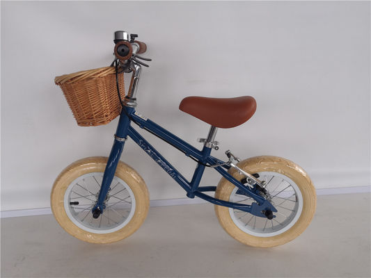 Bicicleta de acero con horquilla y marco para niños 3-5 años de edad Color azul 12 pulgadas