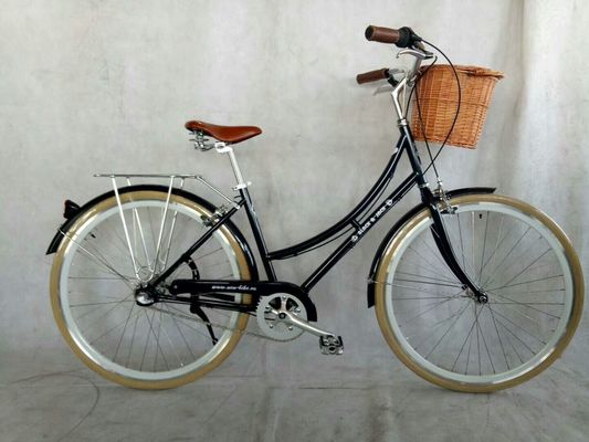 Bicicleta de velocidad única Clásica City Cruiser Bike Mujeres Paso a través de las bicicletas de las mujeres 1,8m de largo