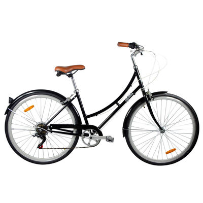 Elegante bicicleta de ciudad clásica de 7 velocidades para mujeres con borde de aluminio y neumáticos Kenda