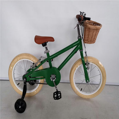 Bicicletas para niños de 16 pulgadas con ruedas de entrenamiento doble V freno y tenedor de acero