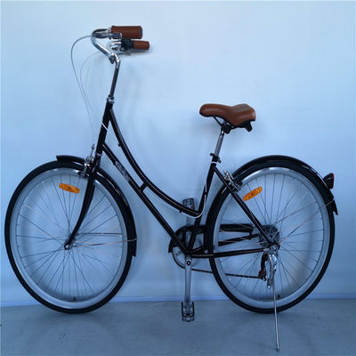 Elegante bicicleta de ciudad clásica de 7 velocidades para mujeres con borde de aluminio y neumáticos Kenda