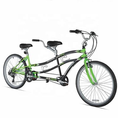 Marco de acero CE 26 &quot;conductor doble 21 velocidades bicicleta tándem para dos personas OEM asiento doble