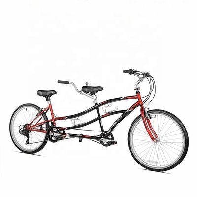 Marco de acero CE 26 &quot;conductor doble 21 velocidades bicicleta tándem para dos personas OEM asiento doble
