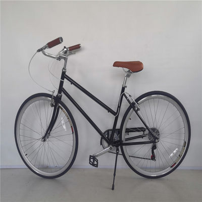 Rueda delantera y trasera V freno 7 velocidad 26 pulgadas bicicleta personalizada para mujeres adultas bici de crucero de la ciudad con marco duro