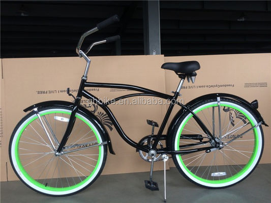 Rim de aleación de aluminio verde 26 pulgadas Schwinn Beach Cruiser Bike para hombres Peso bruto 18 kg