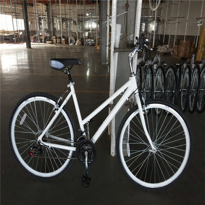 21 velocidad paso a través de mujeres Ciclo urbano Lady City Hybrid Bike con doble V freno