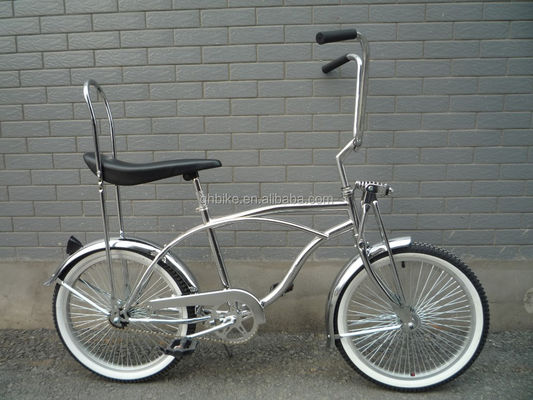 20 pulgadas de pintura cromada certificada por el CE lowrider bicicleta de playa crucero con silla de plátano