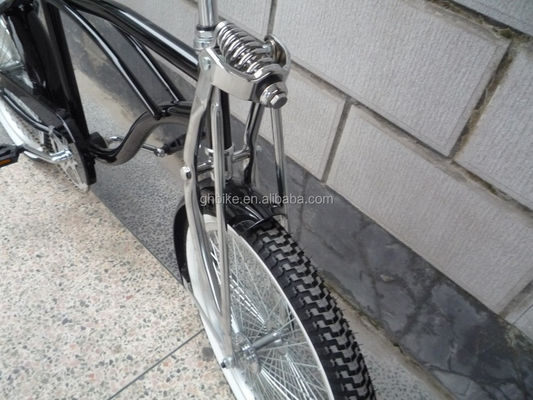 20 pulgadas de pintura cromada certificada por el CE lowrider bicicleta de playa crucero con silla de plátano