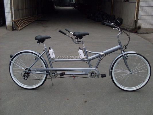 Shimano 7 velocidad bicicleta tándem 26 &quot;bicicleta tándem plegable con marco de acero y dos asientos