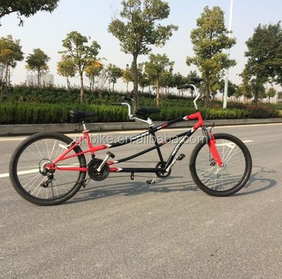 Shimano 7 velocidad bicicleta tándem 26 &quot;bicicleta tándem plegable con marco de acero y dos asientos