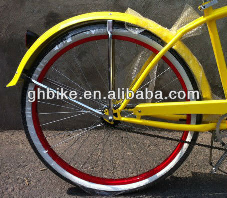 Bicicleta de crucero de playa de velocidad única 2017 con bastidor delantero y marco de aluminio ligero