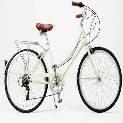 Doble V Freno 6-7 Velocidad Vintage Retro Adultos Mujeres Comfort City Cruiser Bicicletas de Mujeres con Cesta Frontal