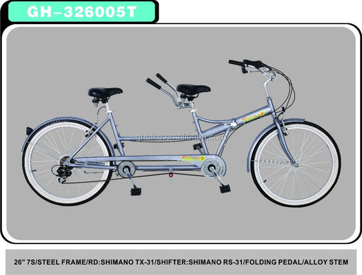 FD ShimanoTY-18 y RD ShimanoTY-18 Derrailleur 26 pulgadas Bicicleta en tándem para dos conductores