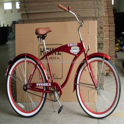 26&quot; Single Speed Acero Cuadro Freno de Pies Beach Cruiser Bicicleta para hombres adultos Promoción
