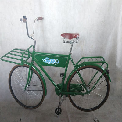 Promoción de la publicidad 28 pulgadas color verde estilo vintage adultos hombres bicicleta retro con bandera grande