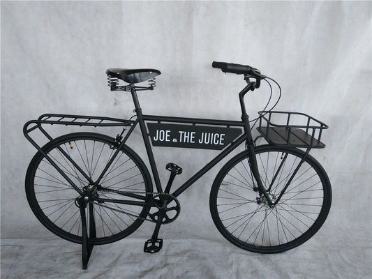 Promoción de la publicidad 28 pulgadas color verde estilo vintage adultos hombres bicicleta retro con bandera grande