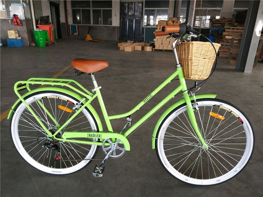 Bicicleta híbrida vintage de 7 velocidades para mujeres de 26 pulgadas Cuadro de aleación de aluminio y capacidad de carga 160 kg