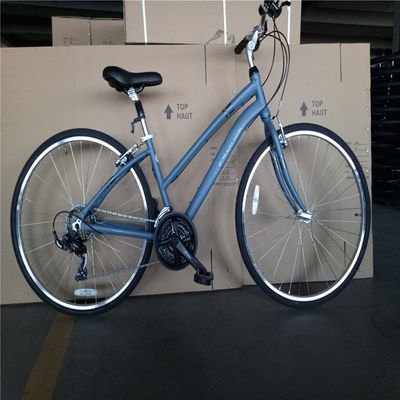 Aleación de aluminio de 21 velocidades Hombres Bicicleta híbrida City Cruiser Bicicleta Unisex Bicicleta 700C Freno doble V