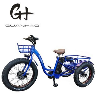 Triciclo OEM de carga de 24-20" con motor grande de 750W 21AH SM Batería de litio 45KM/H UL2849