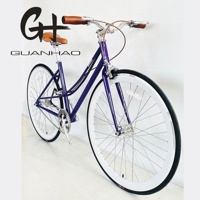 Sin horquilla Suspensión 700C Cr-MO Acero Mujeres Marco Interior 2 Velocidad Lady City Bike