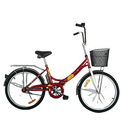 Bicicleta de ciudad plegable de tamaño pequeño de 20 pulgadas con manivela de acero y pedal ordinario incluido