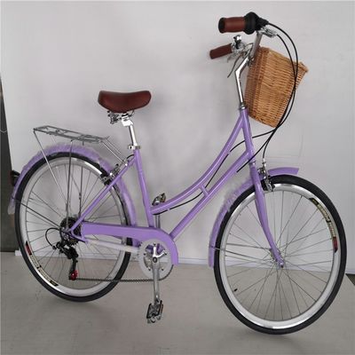 KMC Chain 26 pulgadas Europa OEM CE Shimano 7 velocidades Mujeres Lady City Bicicleta 1.8m longitud