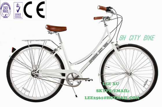 1.8m longitud CE Europa OEM logotipo Hi-Ten marco de acero de velocidad única de la ciudad bicicletas para mujeres 26 pulgadas