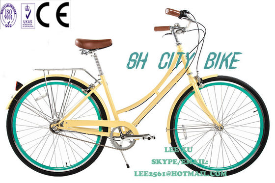 1.8m longitud CE Europa OEM logotipo Hi-Ten marco de acero de velocidad única de la ciudad bicicletas para mujeres 26 pulgadas