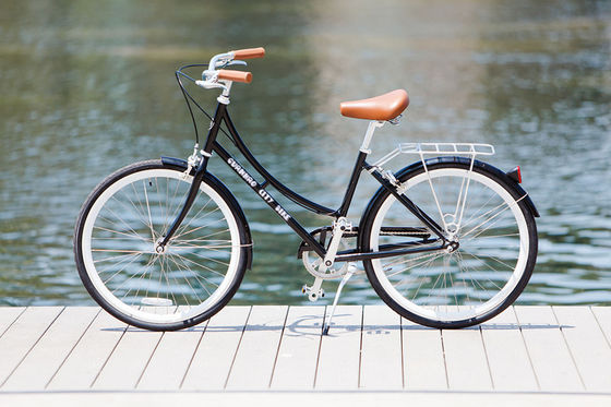 1.8m longitud CE Europa OEM logotipo Hi-Ten marco de acero de velocidad única de la ciudad bicicletas para mujeres 26 pulgadas