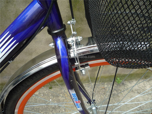 3-piece Combo Offer Vintage Adult Men Single Speed Retro City Cruiser Bike con cesta delantera