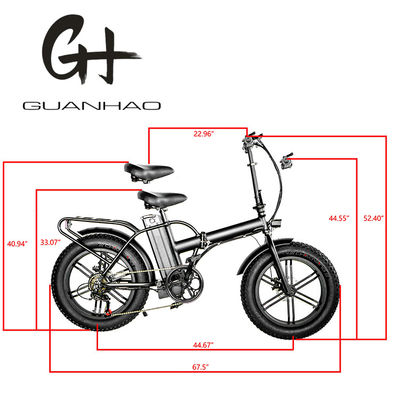 Bicicleta plegable eléctrica de 48V 13AH 750W con marco plegable de 20" y conjunto de ruedas de aleación de magnesio