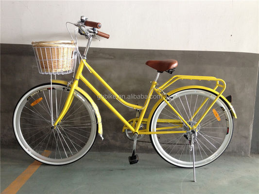 Color azul 7 velocidades Vintage Lady City Cruiser Bike Mujeres Bicicletas retro para la vida en la ciudad
