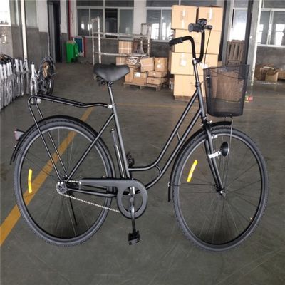 Affordable Color Negro de velocidad única 26 pulgadas 28 pulgadas Ladies City Bike con marco de acero
