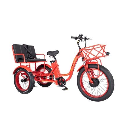 Freno de disco 750W Triciclo eléctrico de carga neumático de grasa de 3 ruedas E Trike para viajes de larga distancia