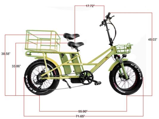 Bicicleta eléctrica de carga con carga rápida con doble motor eléctrico de 48 V de 1000 vatios