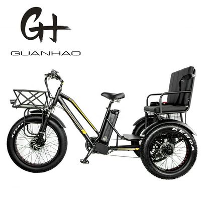 Bajo tubo 48V 750W 17AH Batería de litio 45KM/H bafang Motor delantero triciclo eléctrico de pasajeros