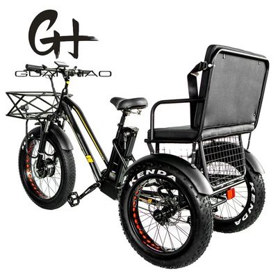 Bajo tubo 48V 750W 17AH Batería de litio 45KM/H bafang Motor delantero triciclo eléctrico de pasajeros