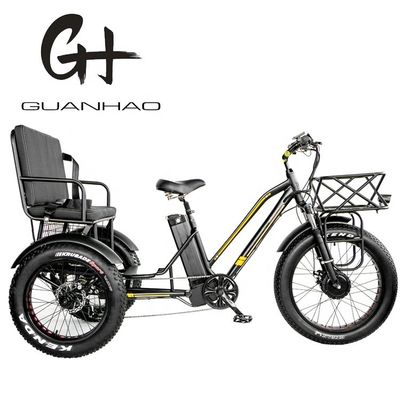 Bajo tubo 48V 750W 17AH Batería de litio 45KM/H bafang Motor delantero triciclo eléctrico de pasajeros