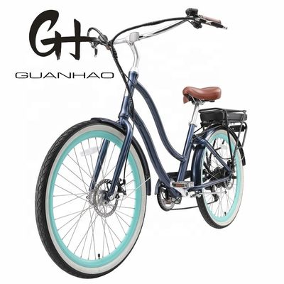 26" 7S 48V 500W 14AH Batería de litio Freno de disco eléctrico Beach Cruiser Bike para mujeres