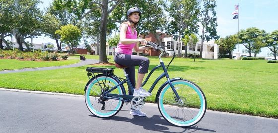 26" 7S 48V 500W 14AH Batería de litio Freno de disco eléctrico Beach Cruiser Bike para mujeres