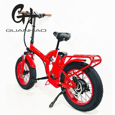 Ancho del neumático 20*4&quot; 48V 21ah Batería de litio 1000W Bicicleta plegable eléctrica de suspensión completa