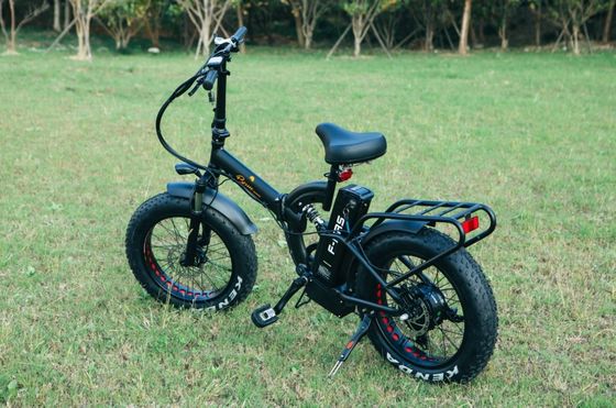 48V*21AH 20 pulgadas de suspensión completa Color de camuflaje 1000W Plegable neumático de grasa bicicleta eléctrica con bastidor trasero