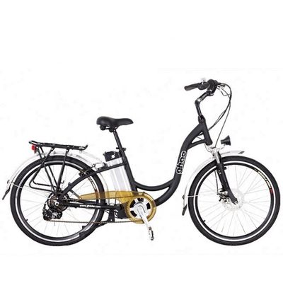 26" 48V 500W 40KM/H 10.4AH Batería de litio Mujeres Cuadro de aluminio 7 velocidades OEM Personalizado Step Thru Electric City Bike