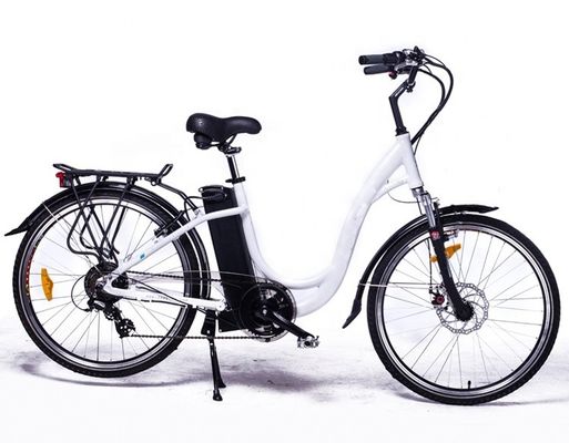 26" 48V 500W 40KM/H 10.4AH Batería de litio Mujeres Cuadro de aluminio 7 velocidades OEM Personalizado Step Thru Electric City Bike